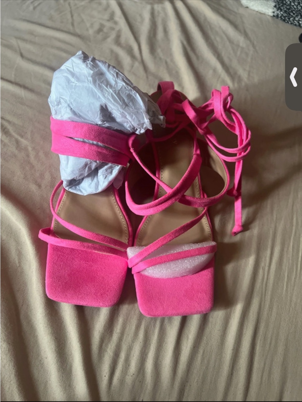 Hot Pink Lace-Up Strappy Sandals